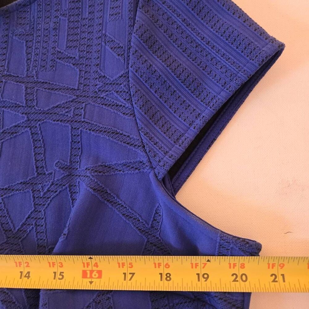 Julia Jordan Womens Rio Geo Embroidered Cap Sleeve Sheath Dress Blue Size 16W - Picture 5 of 11
